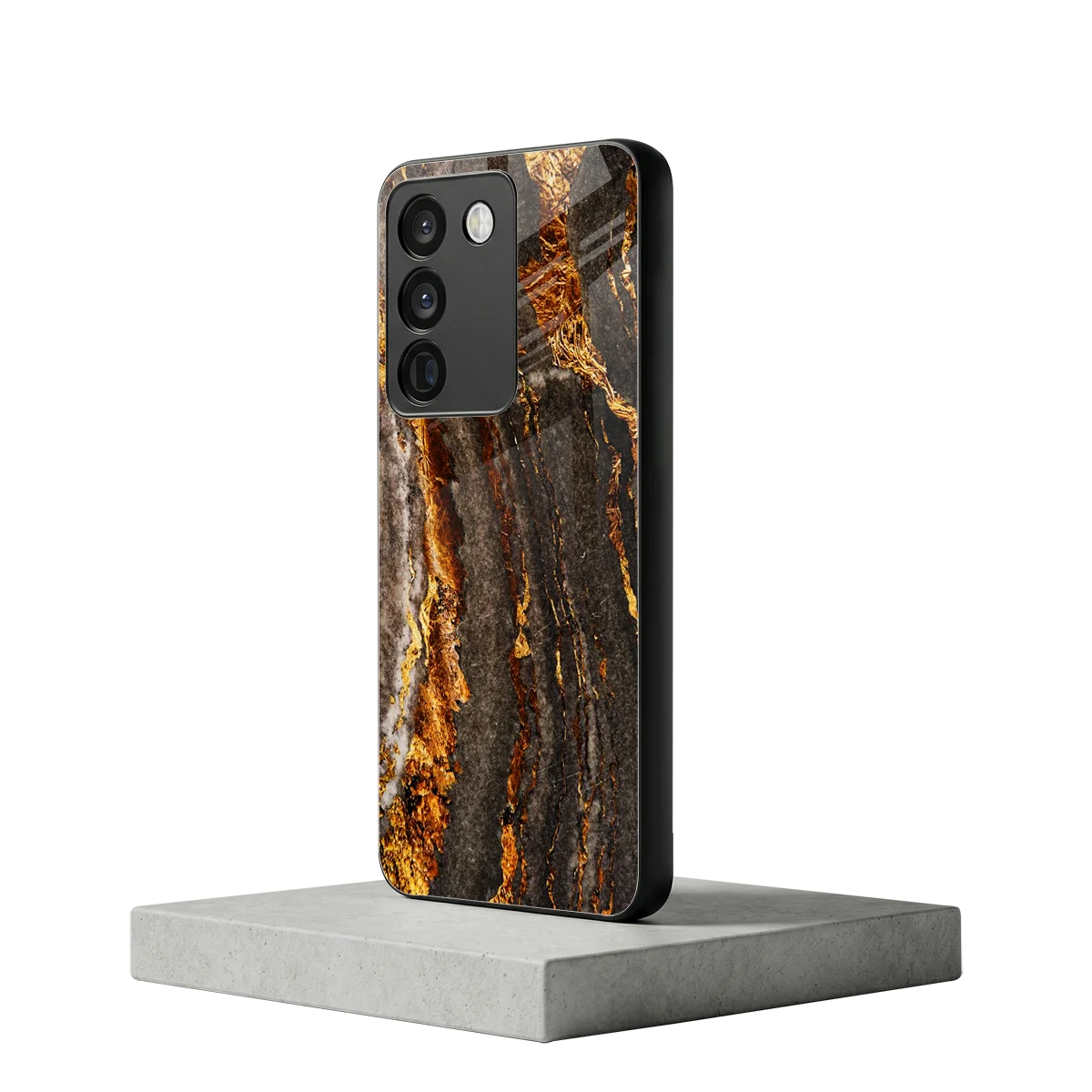 Golden Blaze vivo y200 5g mobile cover | shockproof glass phone case