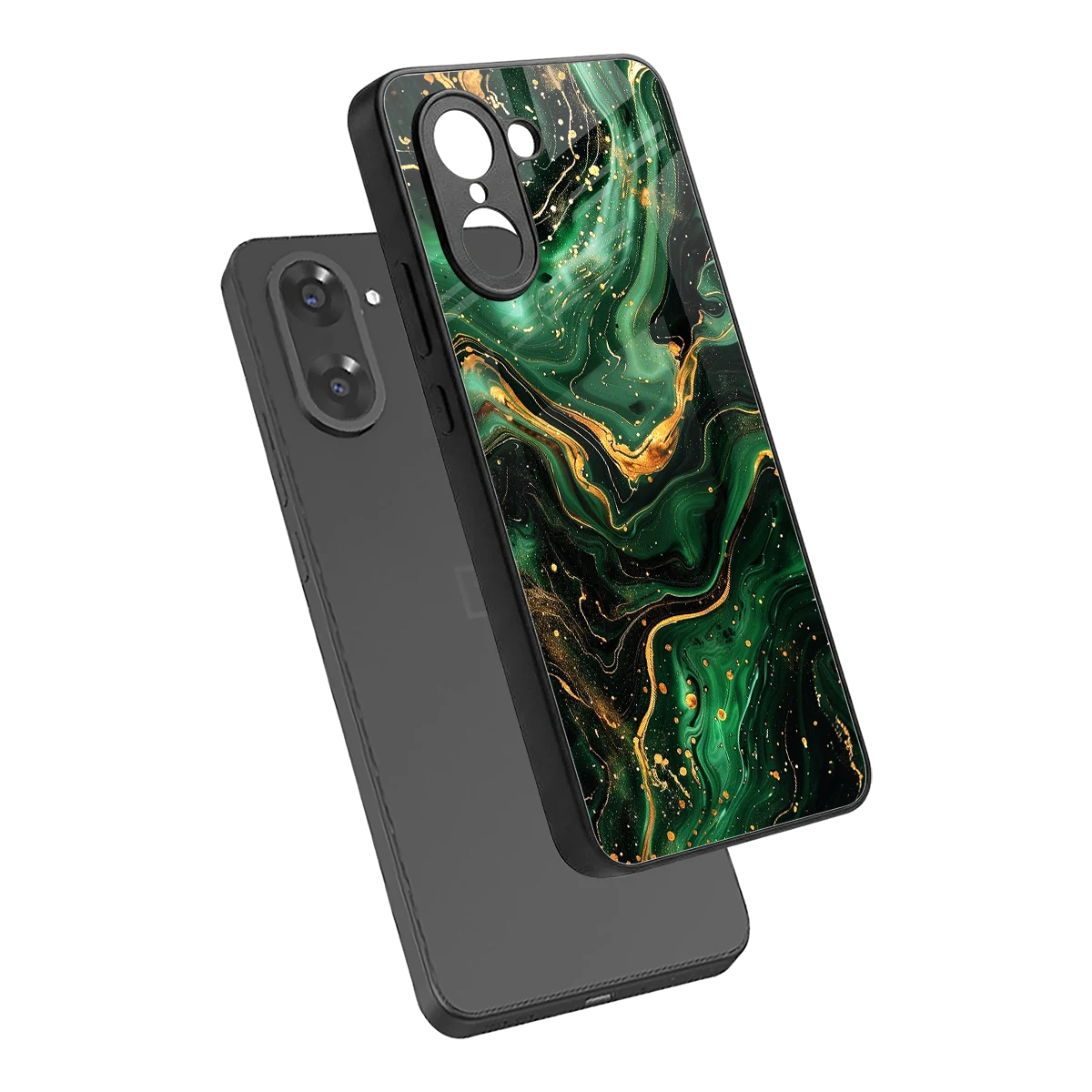 Golden Forest sleek oneplus nord ce5 5g cover with tempered glass back and TPU edges