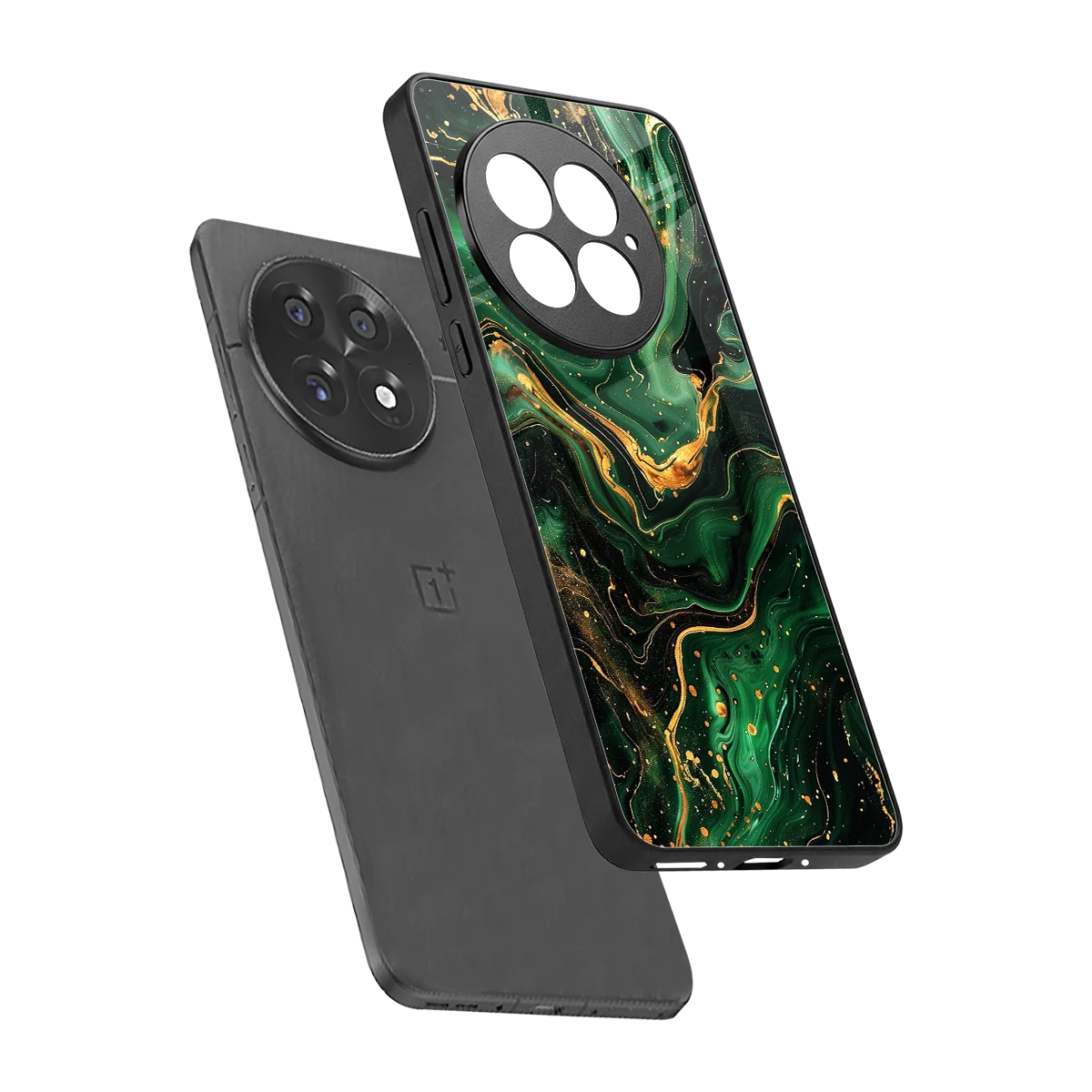 Golden Forest sleek oneplus 13 cover with tempered glass back and TPU edges