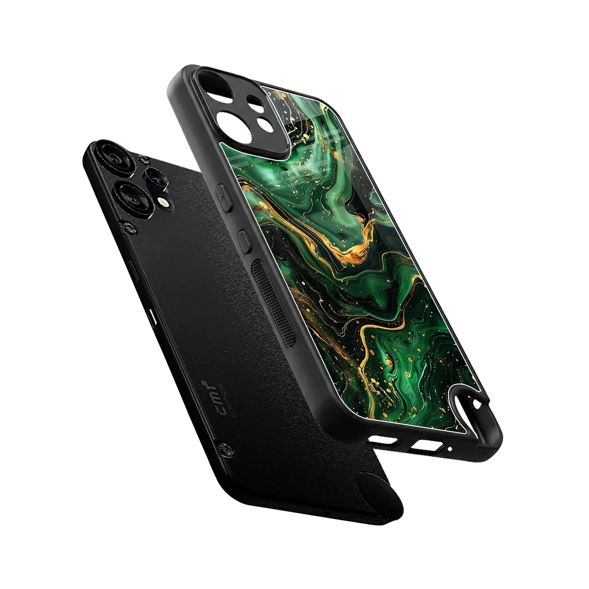 Golden Forest sleek cmf nothing phone 2 pro cover with tempered glass back and TPU edges