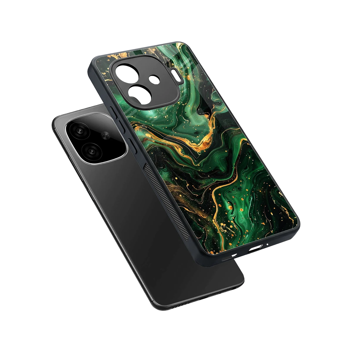 Golden Forest sleek iqoo neo 10r 5g cover with tempered glass back and TPU edges