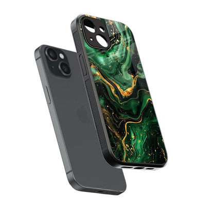 Golden Forest sleek iphone 13 cover with tempered glass back and TPU edges