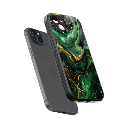 Golden Forest sleek iphone 14 plus cover with tempered glass back and TPU edges