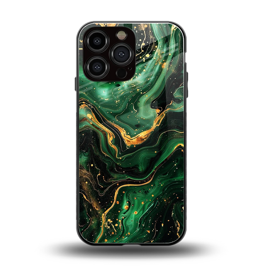 Golden Forest back phone cover | glass case for iphone 15 pro max