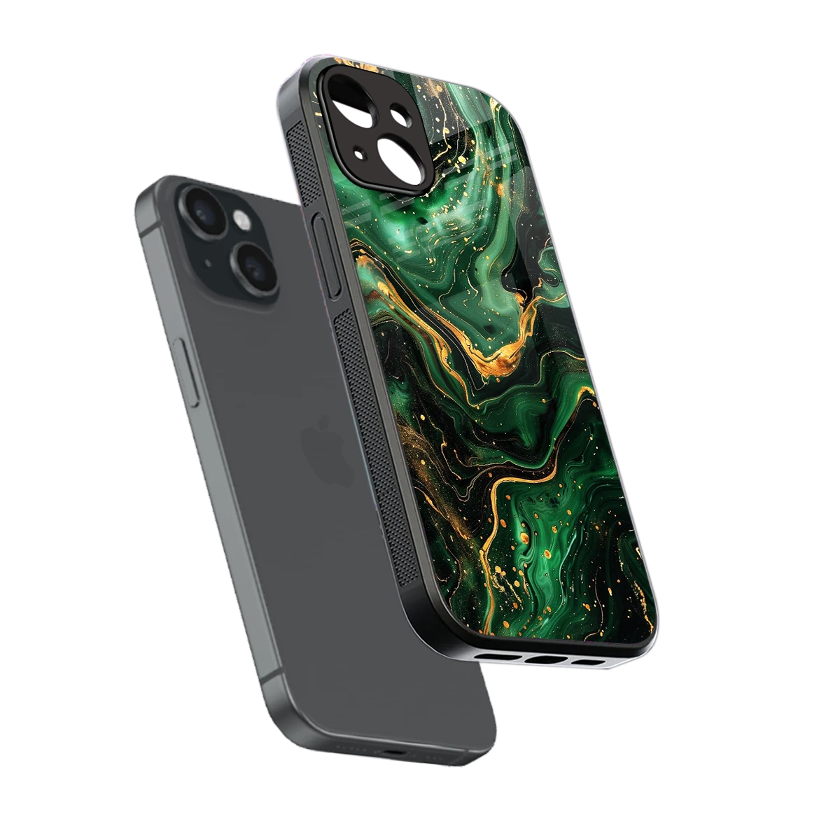 Golden Forest sleek iphone 15 cover with tempered glass back and TPU edges