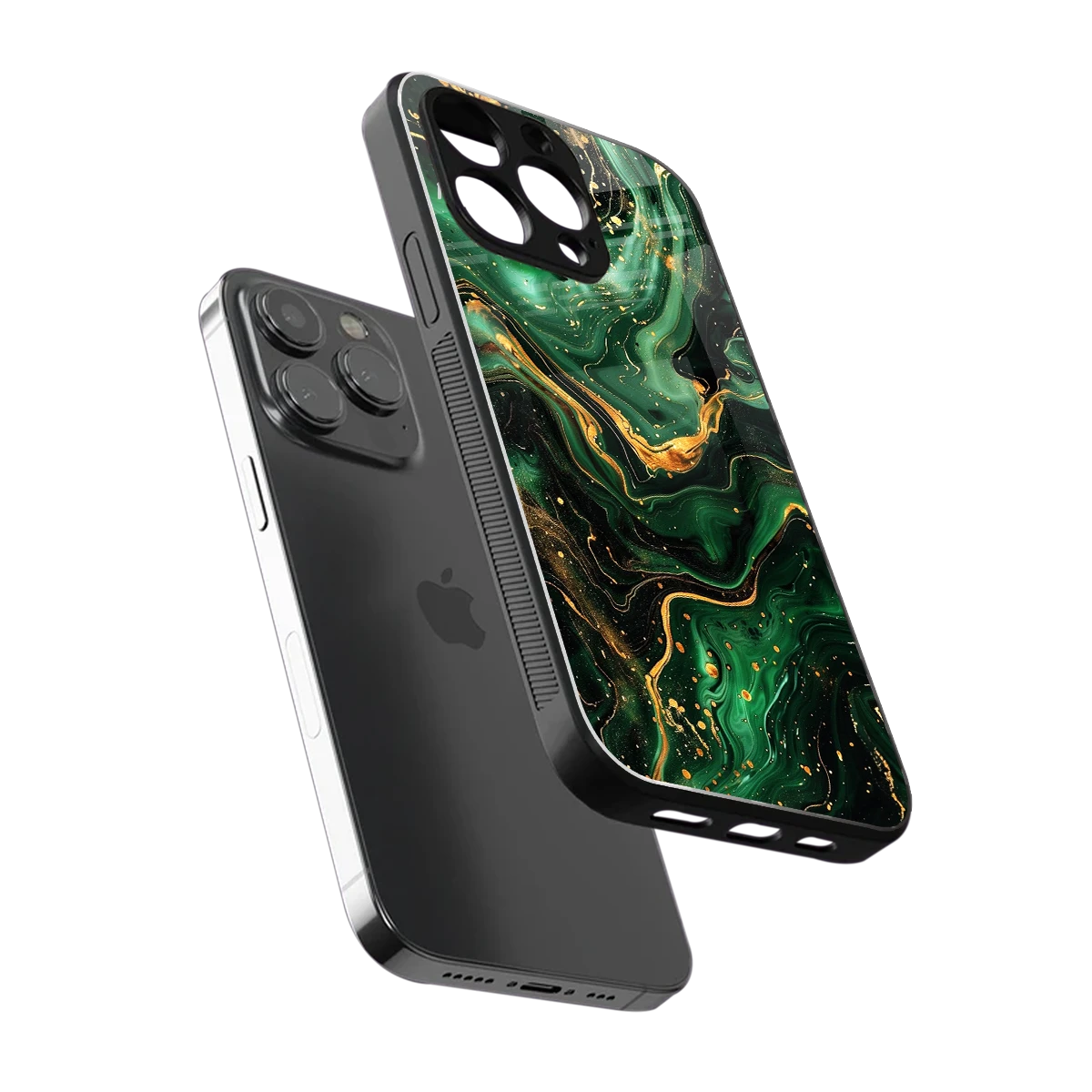Golden Forest sleek iphone 15 pro cover with tempered glass back and TPU edges