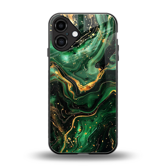 Golden Forest back phone cover | glass case for iphone 16 plus