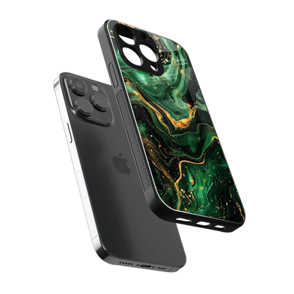 Golden Forest sleek iphone 16 pro max cover with tempered glass back and TPU edges