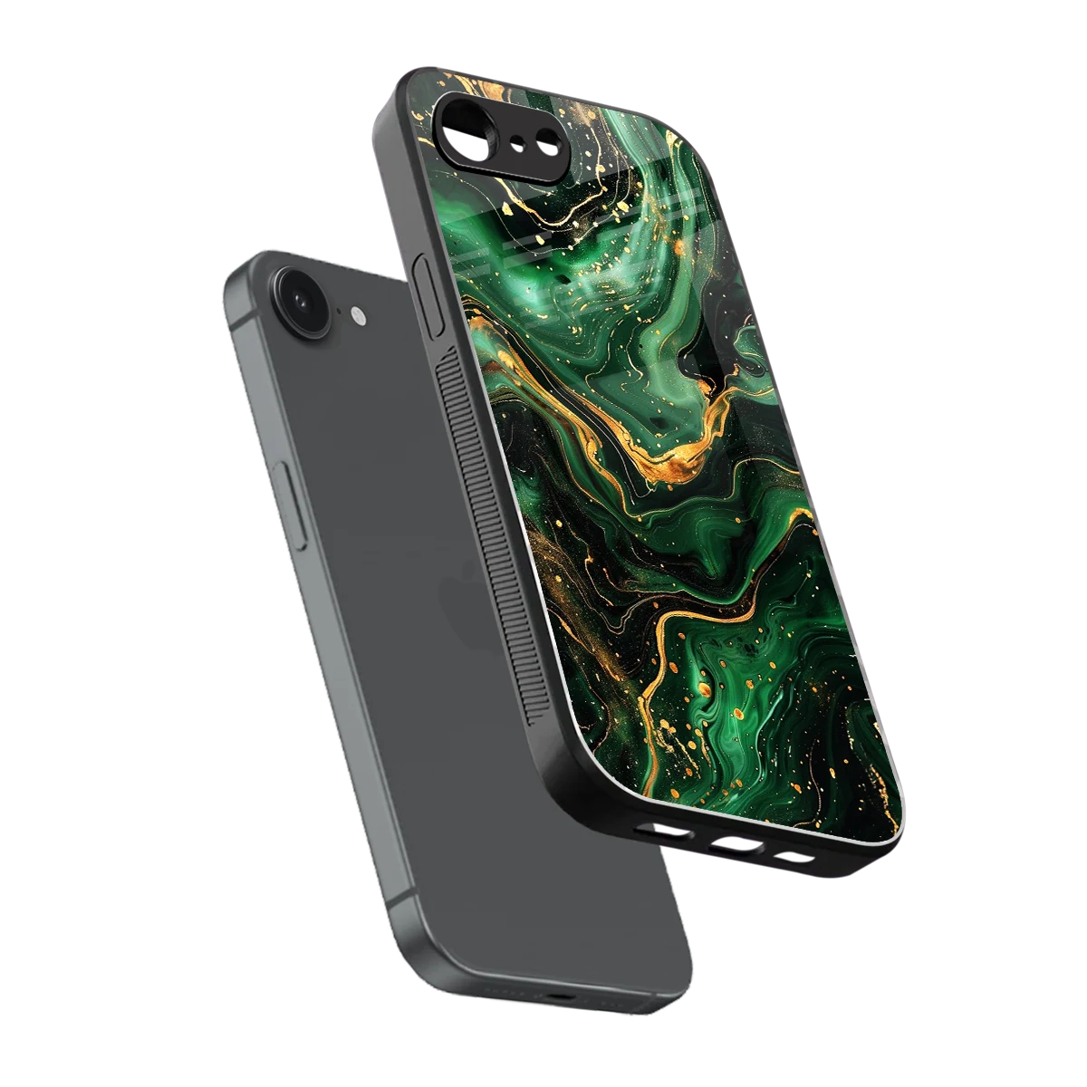 Golden Forest sleek iphone 16e cover with tempered glass back and TPU edges