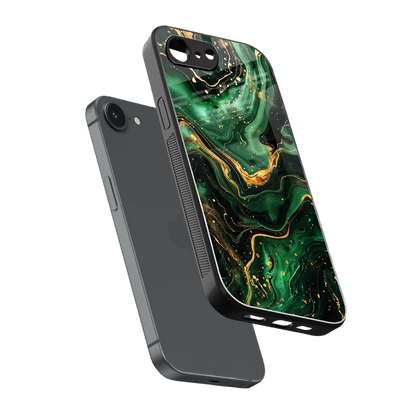 Golden Forest sleek iphone 17e cover with tempered glass back and TPU edges