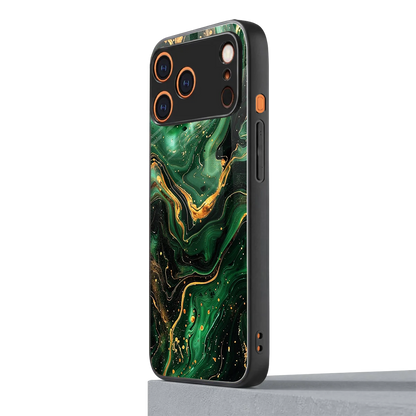 Golden Forest iphone 17 pro mobile cover | shockproof glass phone case