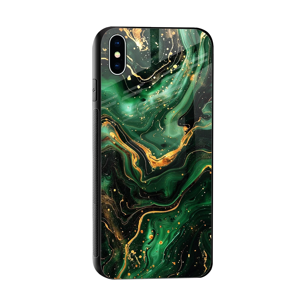 Golden Forest sleek iphone xs max cover with tempered glass back and TPU edges