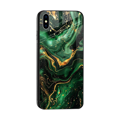 Golden Forest sleek iphone xs max cover with tempered glass back and TPU edges