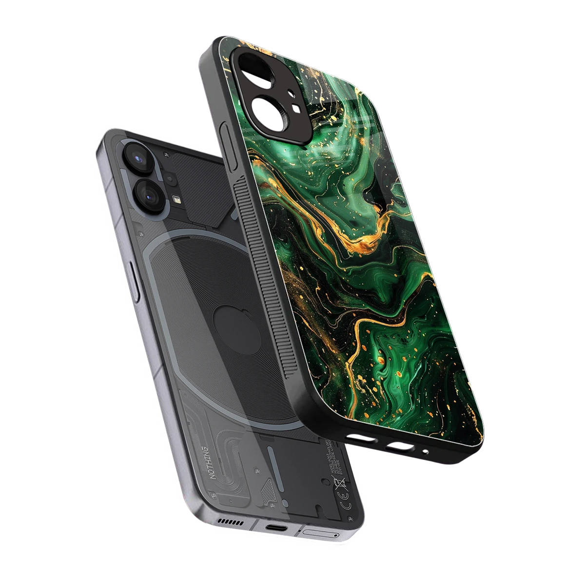 Golden Forest sleek nothing phone 1 cover with tempered glass back and TPU edges