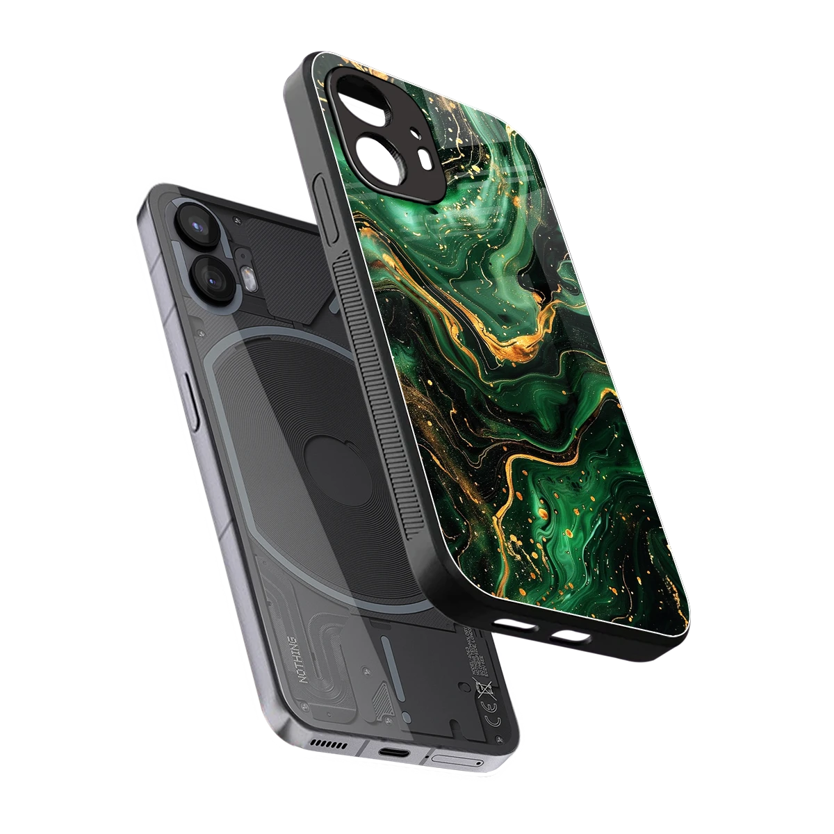 Golden Forest sleek nothing phone 2 cover with tempered glass back and TPU edges