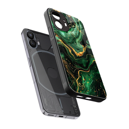 Golden Forest sleek nothing phone 2 cover with tempered glass back and TPU edges
