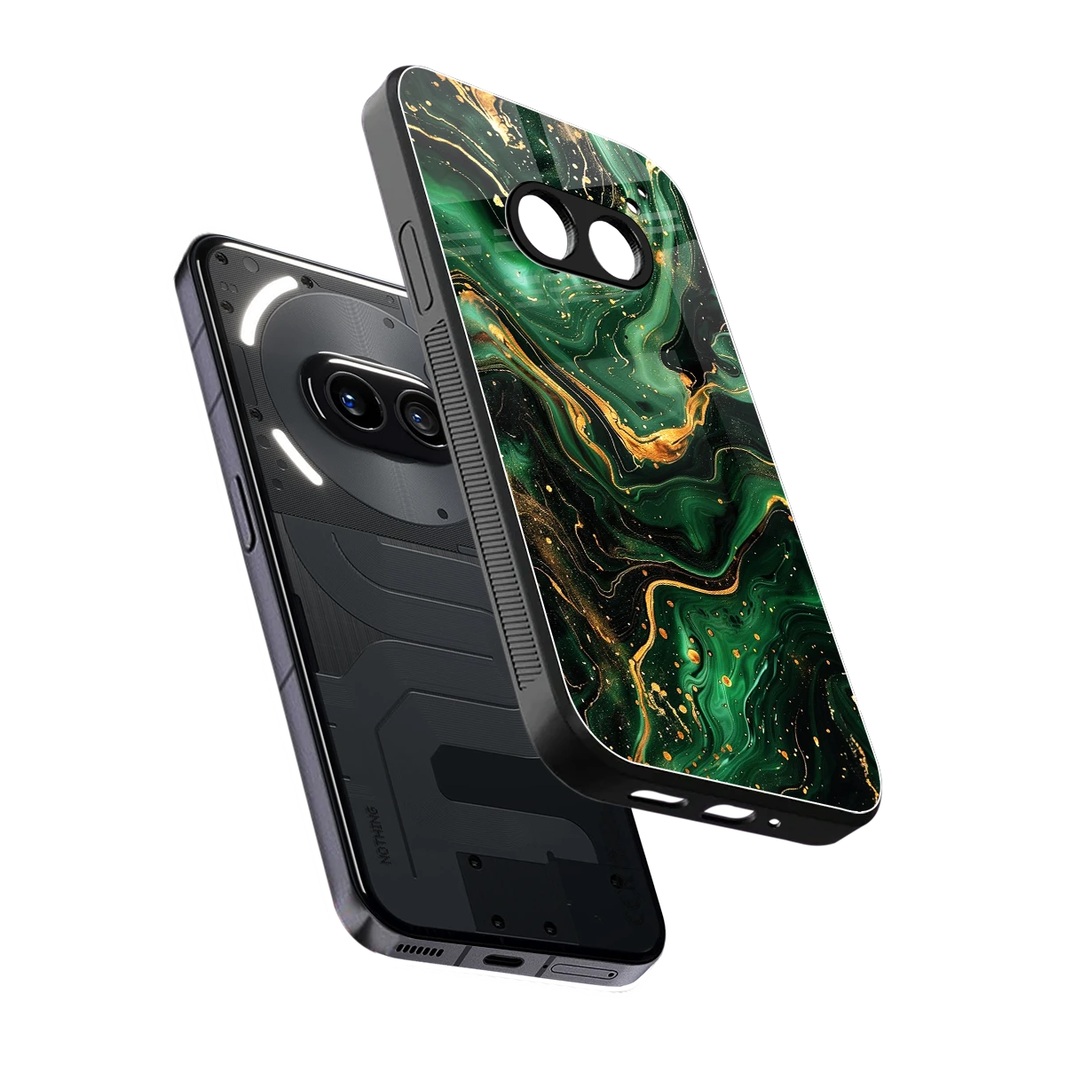 Golden Forest sleek nothing phone 2a cover with tempered glass back and TPU edges
