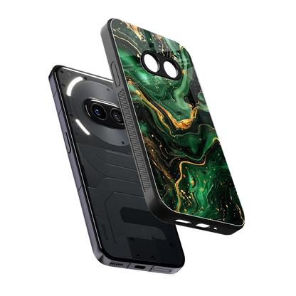 Golden Forest sleek nothing phone 2a cover with tempered glass back and TPU edges