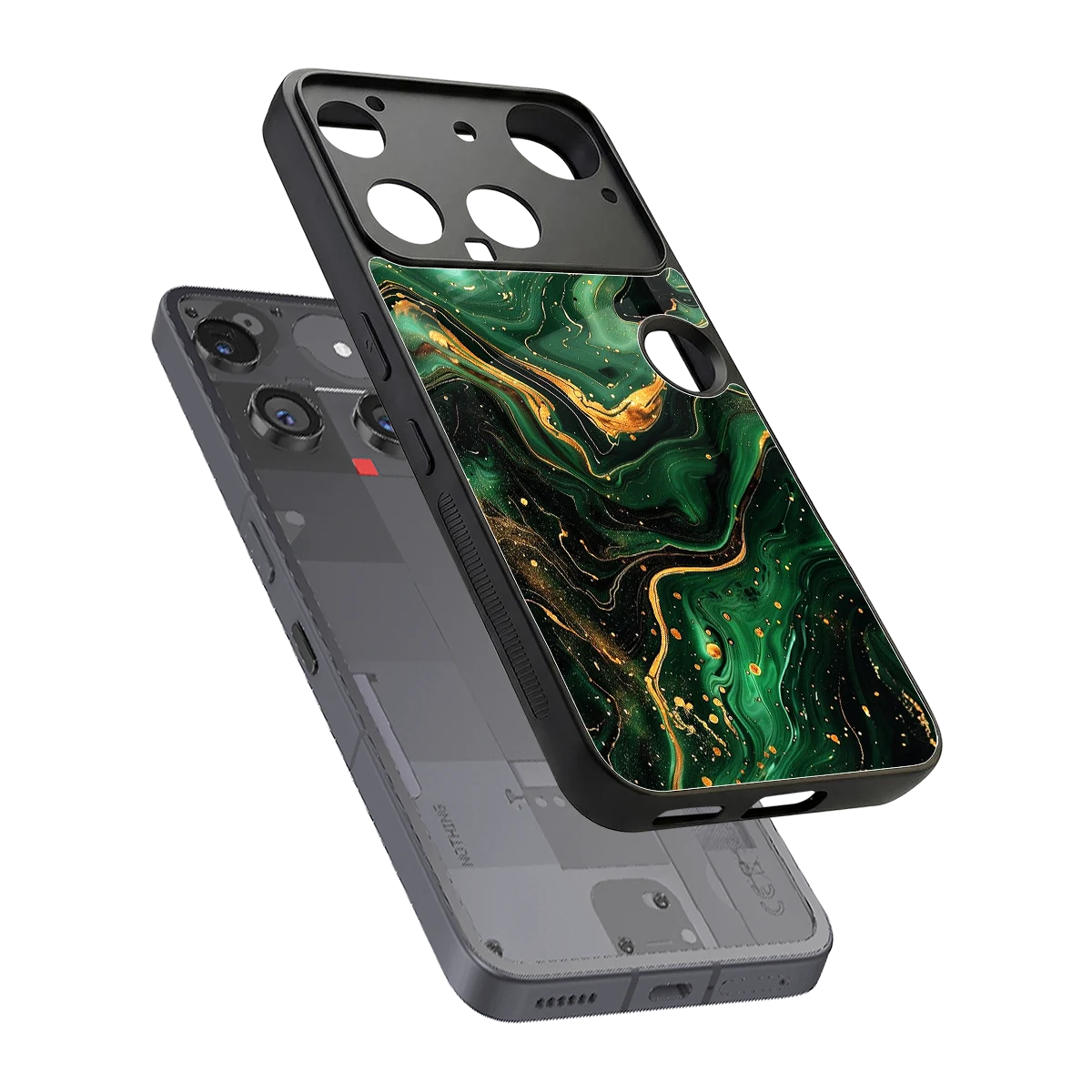 Golden Forest sleek nothing phone 3 cover with tempered glass back and TPU edges