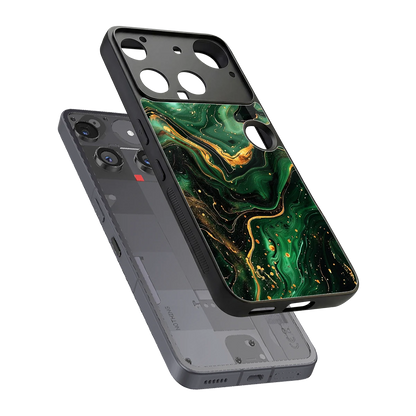 Golden Forest sleek nothing phone 3 cover with tempered glass back and TPU edges