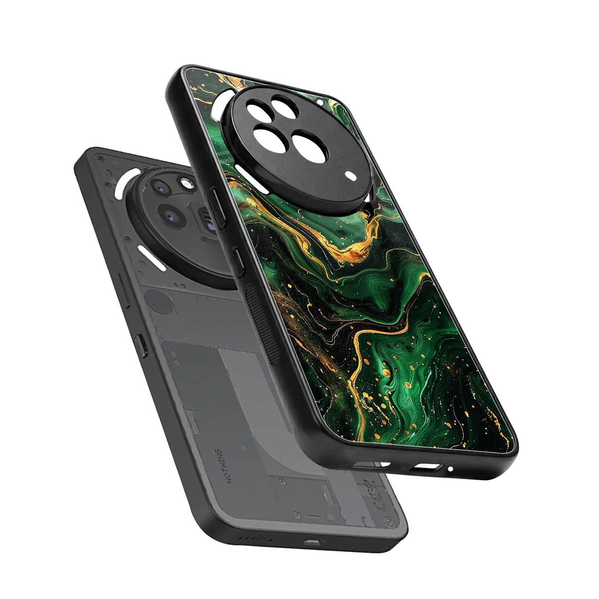 Golden Forest sleek nothing phone 3a pro cover with tempered glass back and TPU edges