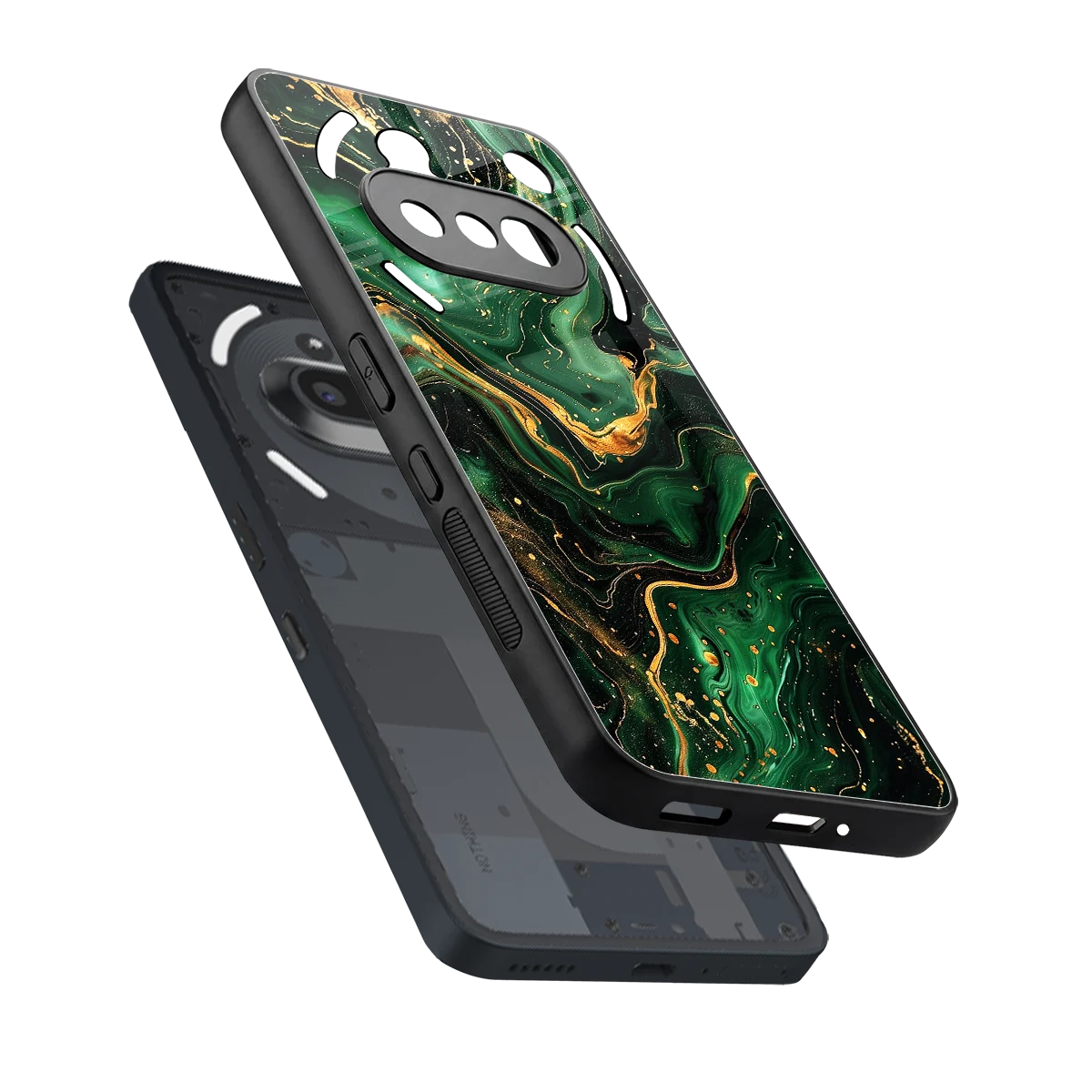 Golden Forest sleek nothing phone 3a cover with tempered glass back and TPU edges