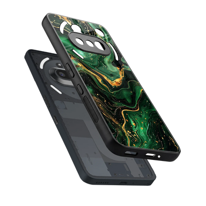 Golden Forest sleek nothing phone 3a cover with tempered glass back and TPU edges