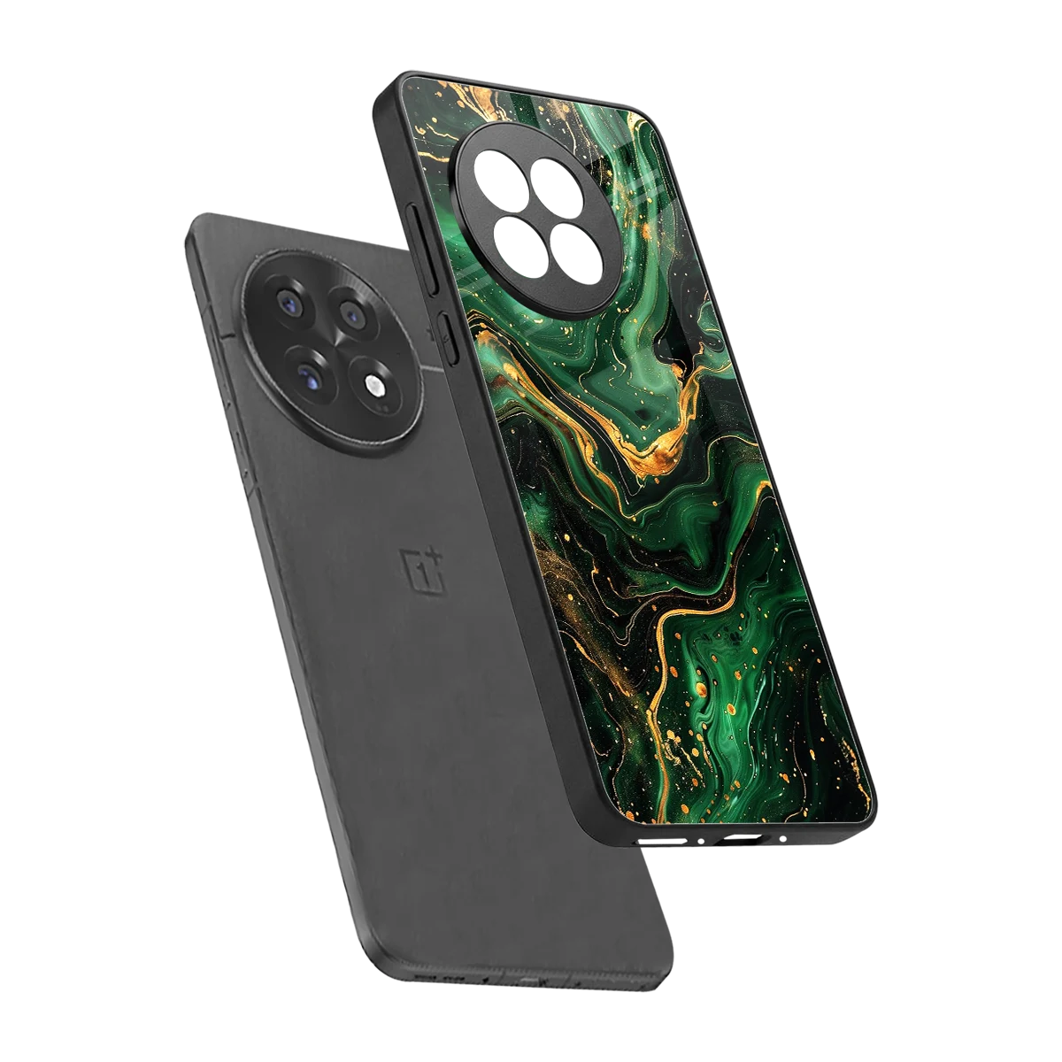 Golden Forest sleek oneplus 13r cover with tempered glass back and TPU edges