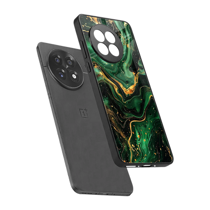 Golden Forest sleek oneplus 13r cover with tempered glass back and TPU edges
