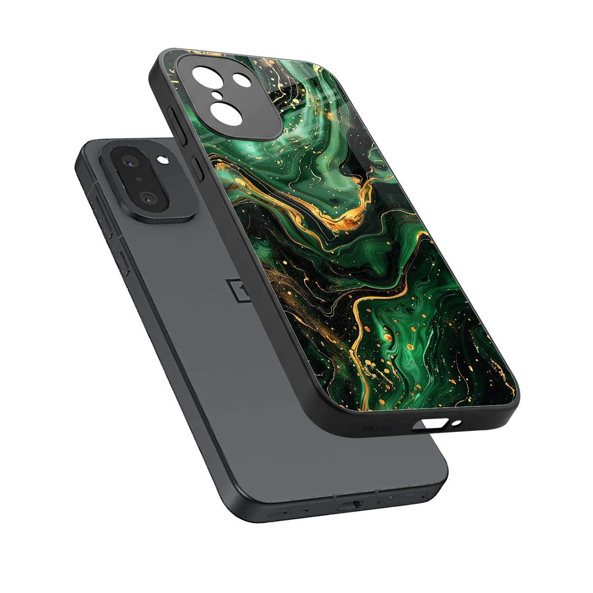 Golden Forest sleek oneplus 15r cover with tempered glass back and TPU edges