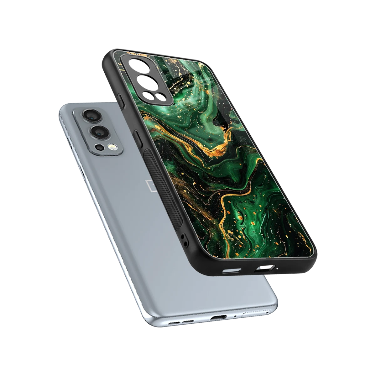 Golden Forest sleek oneplus nord 2 cover with tempered glass back and TPU edges