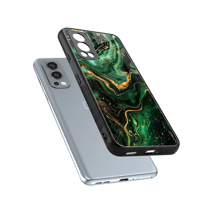 Golden Forest sleek oneplus nord 2 cover with tempered glass back and TPU edges