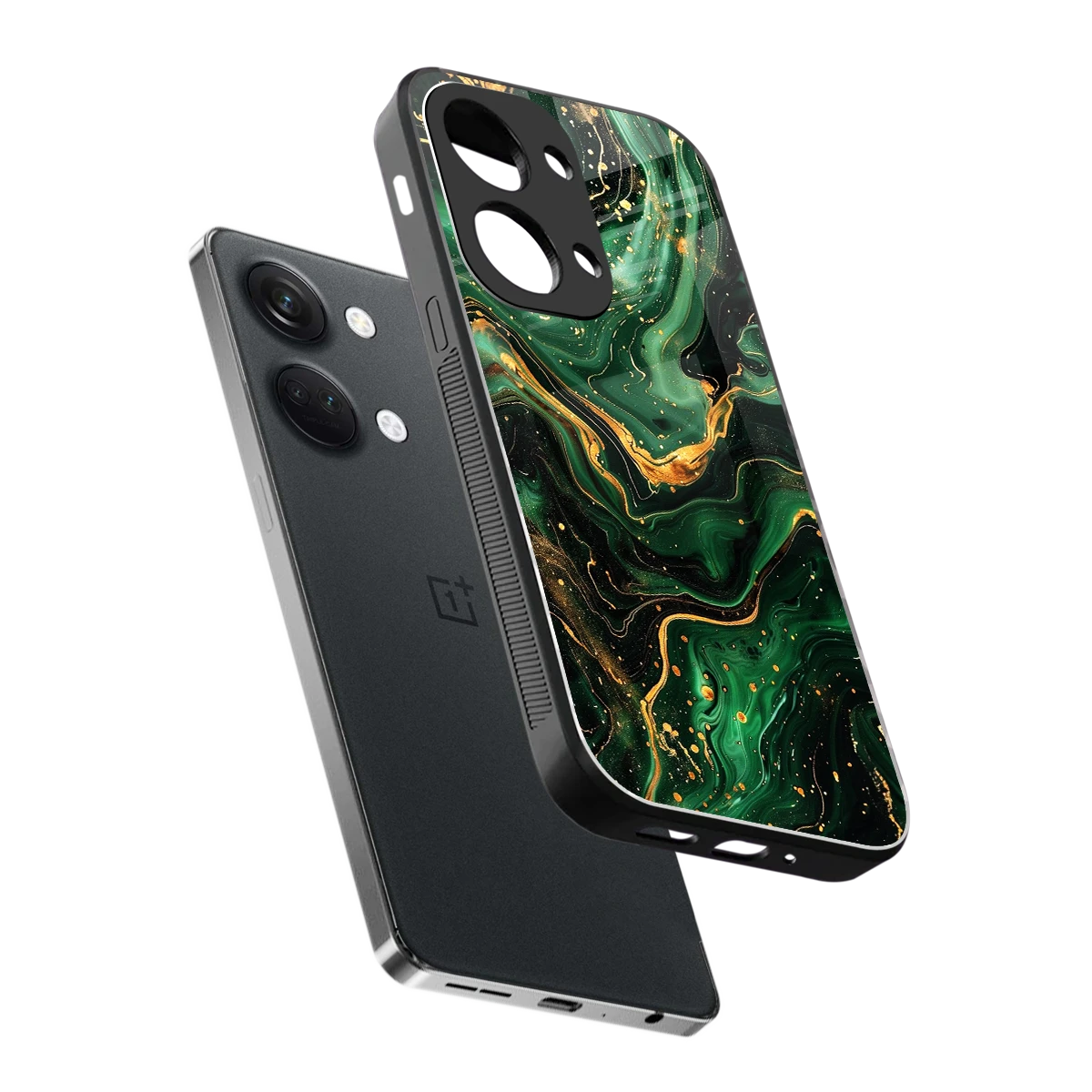 Golden Forest sleek oneplus nord 3 cover with tempered glass back and TPU edges