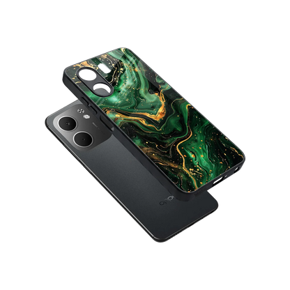 Golden Forest sleek oppo a5x 5g cover with tempered glass back and TPU edges