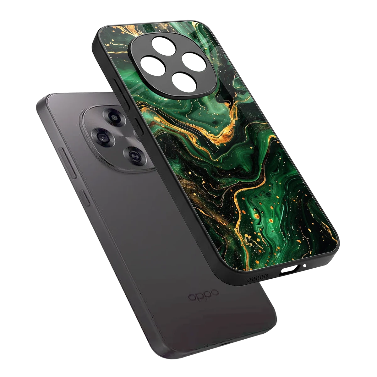 Golden Forest sleek oppo f31 pro 5g cover with tempered glass back and TPU edges