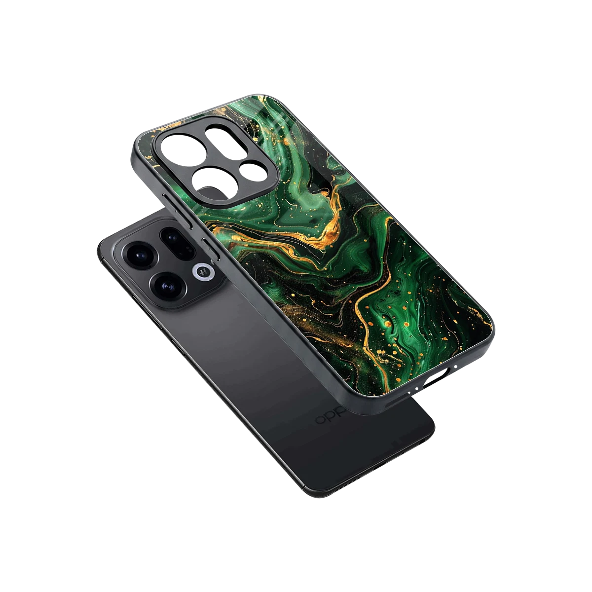 Golden Forest sleek oppo find x9 cover with tempered glass back and TPU edges