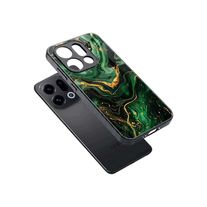 Golden Forest sleek oppo find x9 cover with tempered glass back and TPU edges