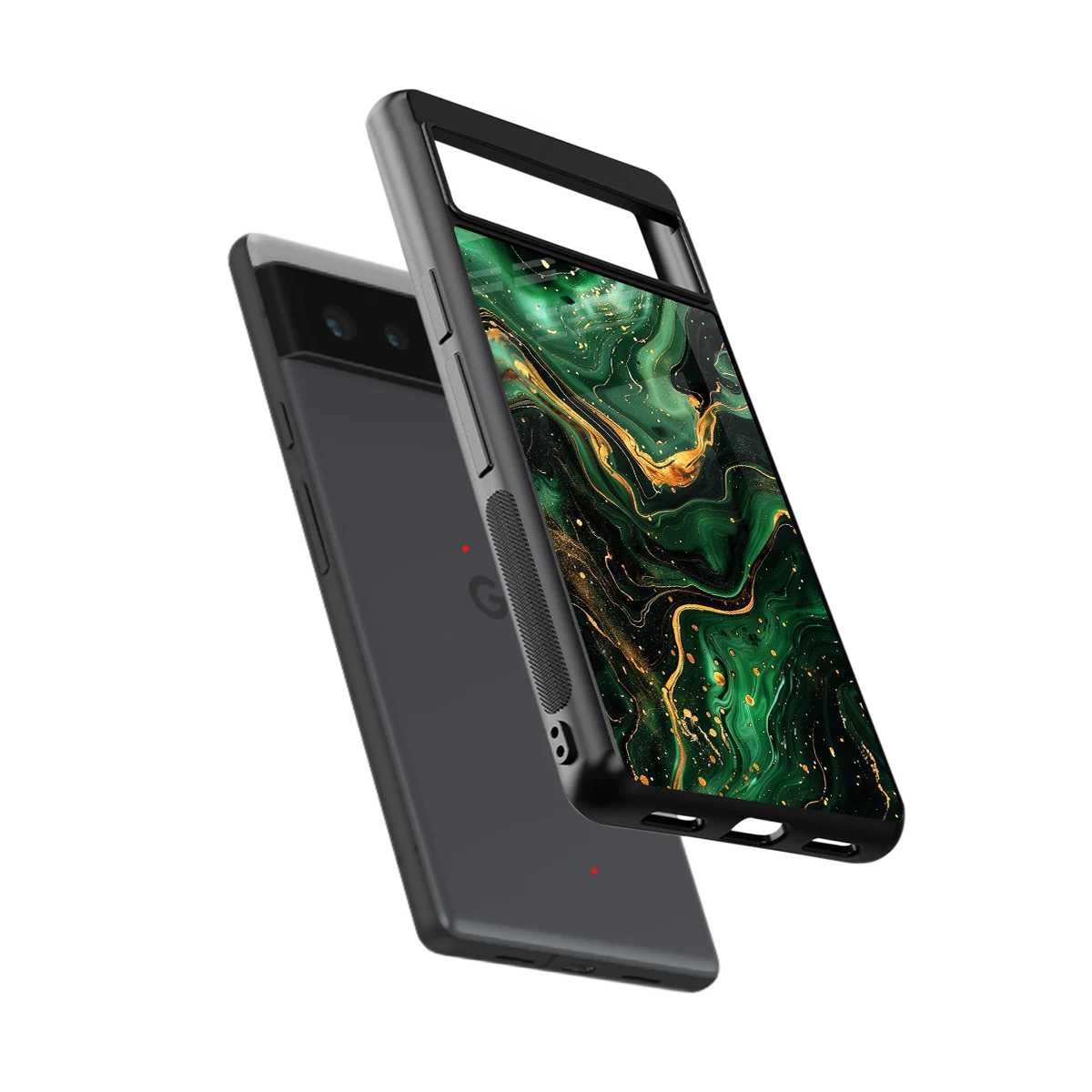 Golden Forest sleek google pixel 6a cover with tempered glass back and TPU edges
