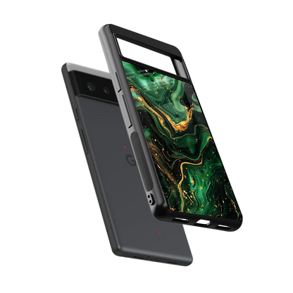 Golden Forest sleek google pixel 6a cover with tempered glass back and TPU edges