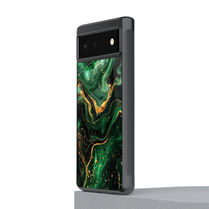 Golden Forest stylish phone case for google pixel 6a | glossy glass and slim fit