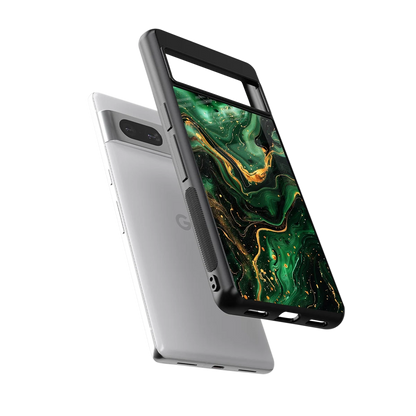 Golden Forest sleek google pixel 7a cover with tempered glass back and TPU edges