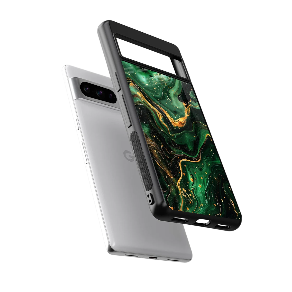 Golden Forest sleek google pixel 8 pro cover with tempered glass back and TPU edges