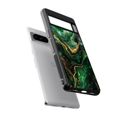 Golden Forest sleek google pixel 8 pro cover with tempered glass back and TPU edges