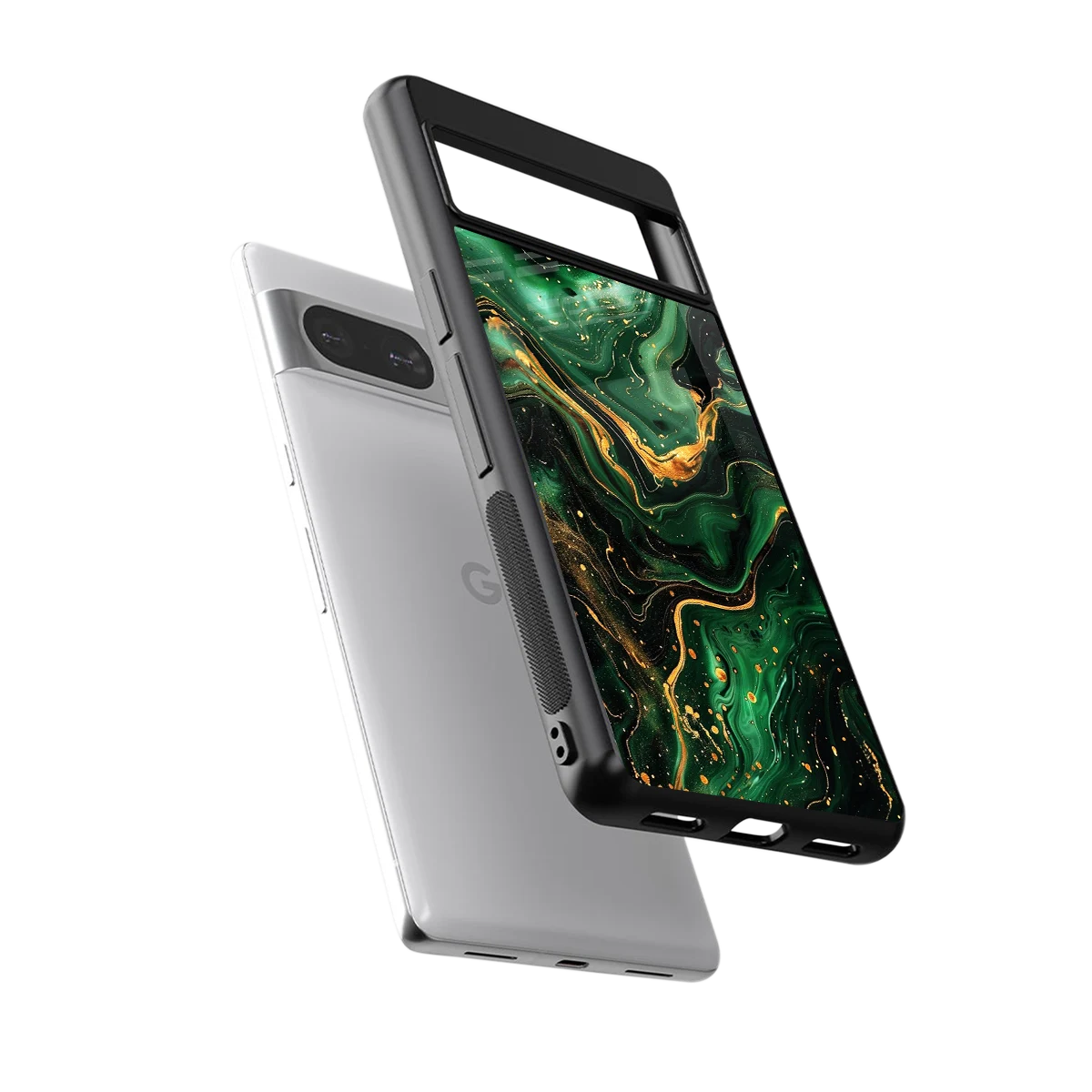 Golden Forest sleek google pixel 8 cover with tempered glass back and TPU edges