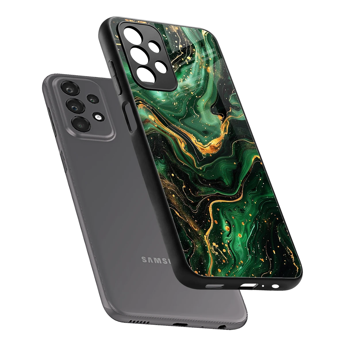 Golden Forest sleek samsung galaxy a23 cover with tempered glass back and TPU edges