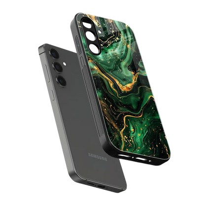 Golden Forest sleek samsung galaxy a55 5g cover with tempered glass back and TPU edges