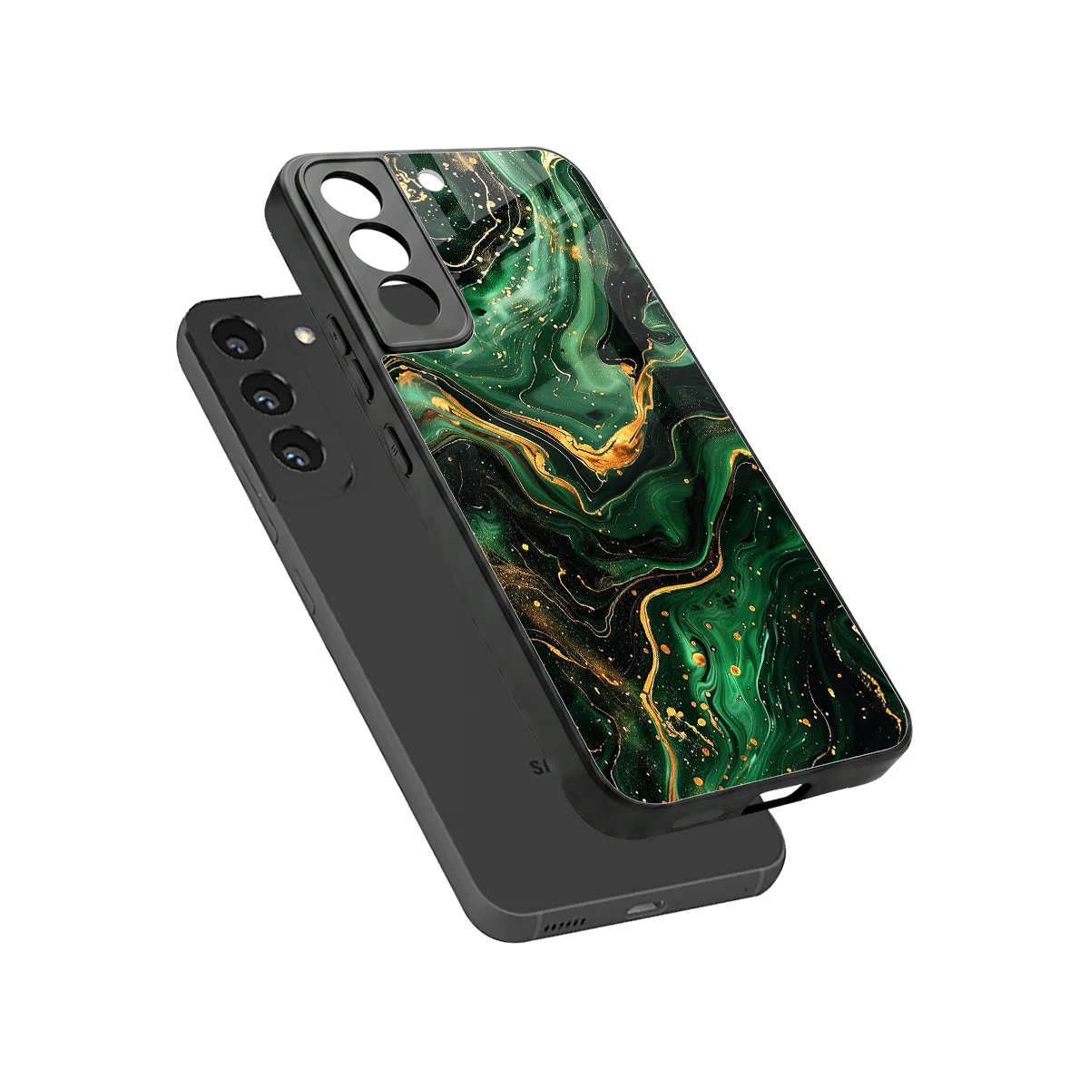 Golden Forest sleek samsung galaxy s22 cover with tempered glass back and TPU edges