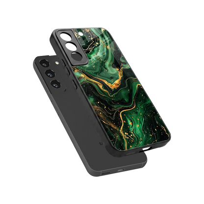 Golden Forest sleek samsung galaxy s22 cover with tempered glass back and TPU edges
