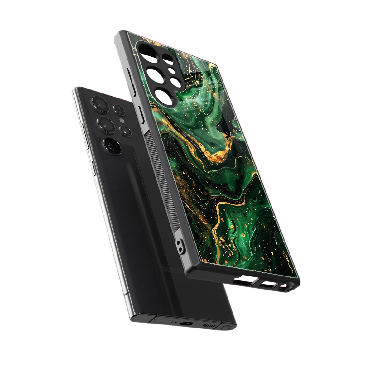 Golden Forest sleek samsung galaxy s23 ultra cover with tempered glass back and TPU edges