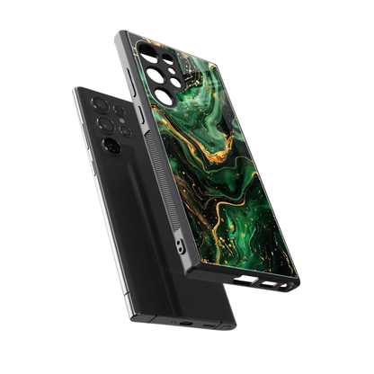 Golden Forest sleek samsung galaxy s23 ultra cover with tempered glass back and TPU edges